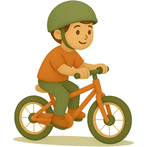 Osebna knjiga za otroke o učenju vožnje s kolesom